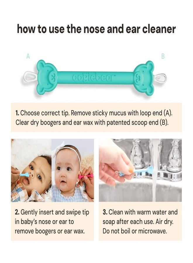oogiebear: Baby Nose Cleaner & Ear Wax Removal Tool - Safe Booger & Earwax Removal for Newborns, Infants, Toddlers - Dual-Ended - Essential Baby Stuff, Diaper Bag Must-Have, Orange & Seafoam with case - Image 4